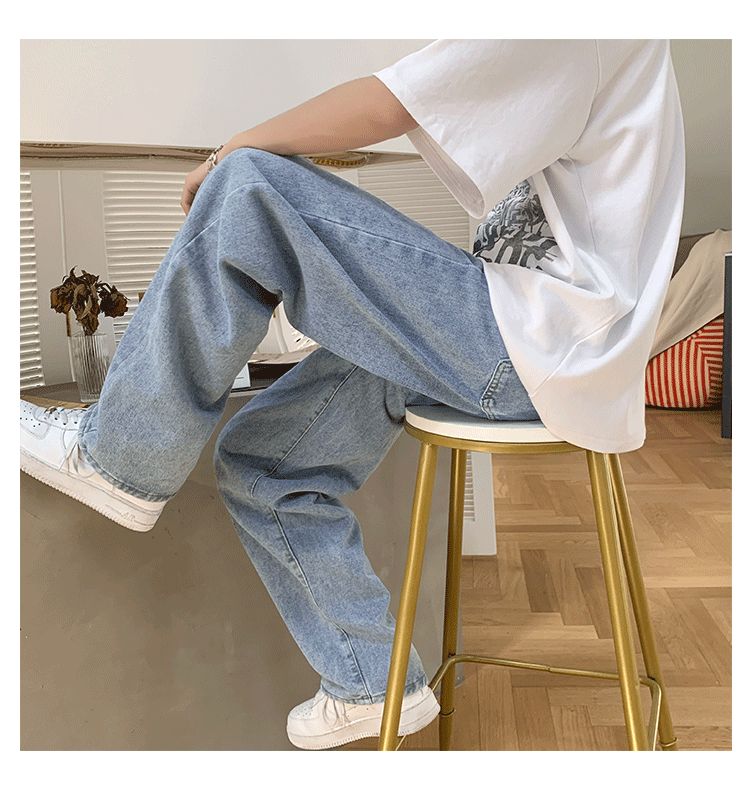 Filmas - High-Waist Plain Straight Leg Jeans