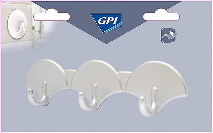 Barrette 3 éventails GPI gris