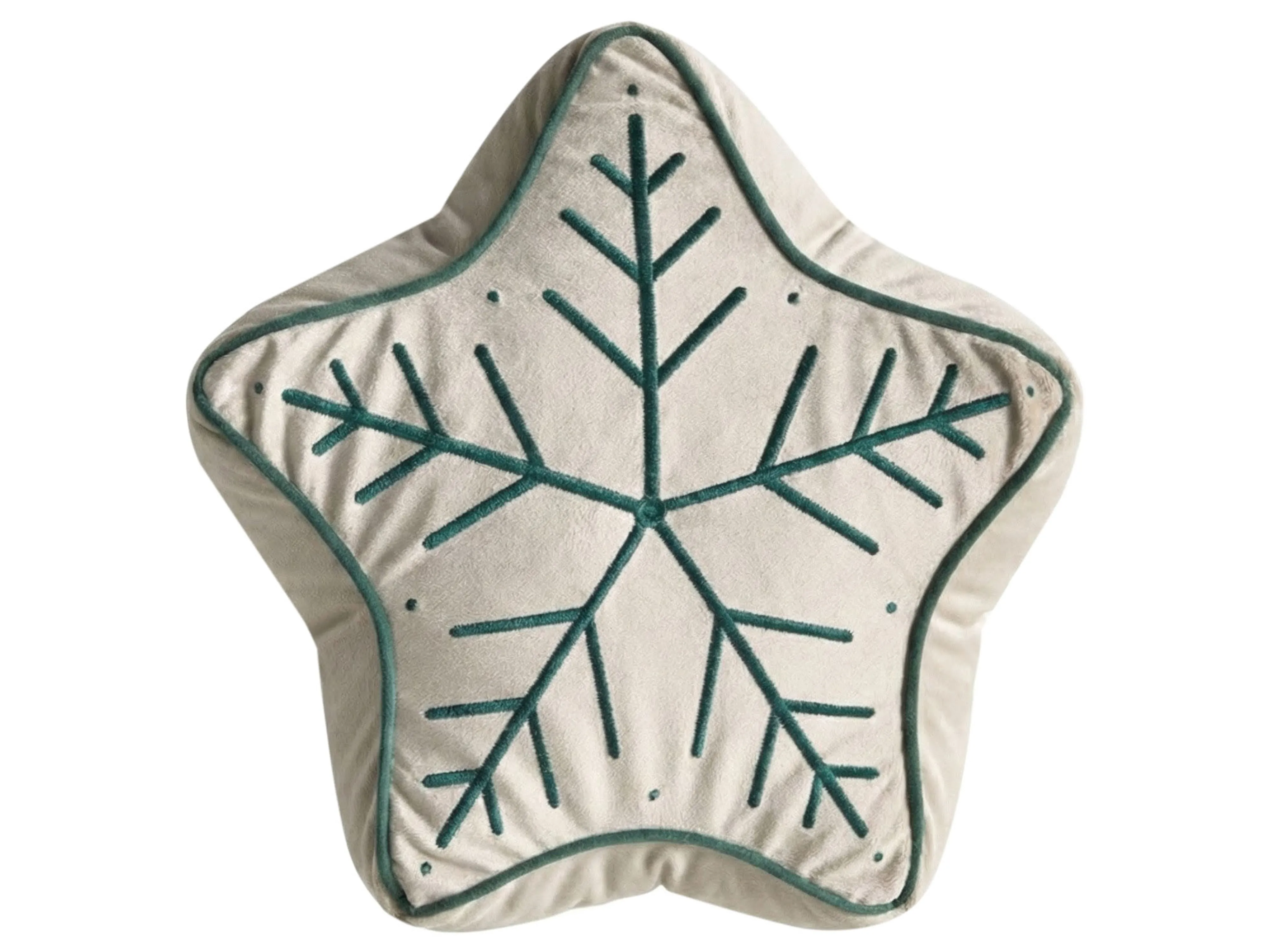 Set van 3 sierkussens JOLLYTRIO Fluweel 35 x 70 cm 40 x 60 cm 40 x 40 cm Lichtbeige kerstmotief
