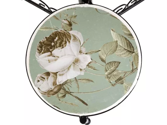 Support en mosaïque et fer forgé noir d30x68h-d25x61h-d20x51h
