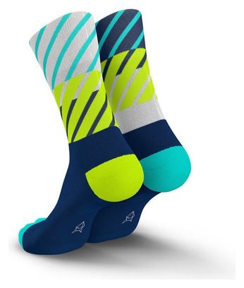 Chaussettes de Running Incylence Diagonals Bleu Fluo