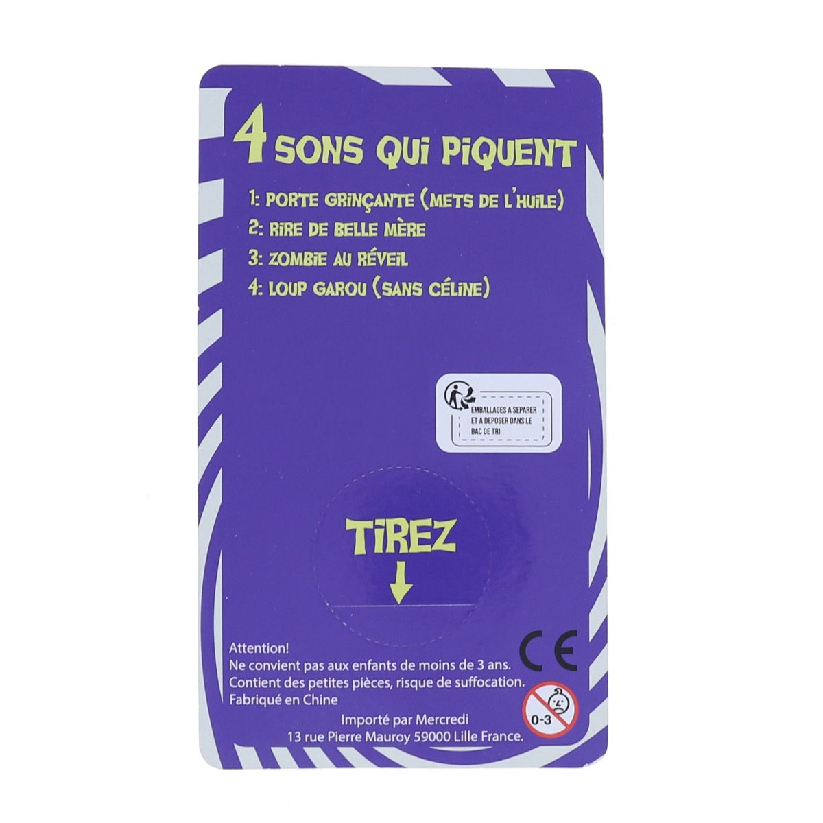 Boite à bruits horreur Mercredi et Patati