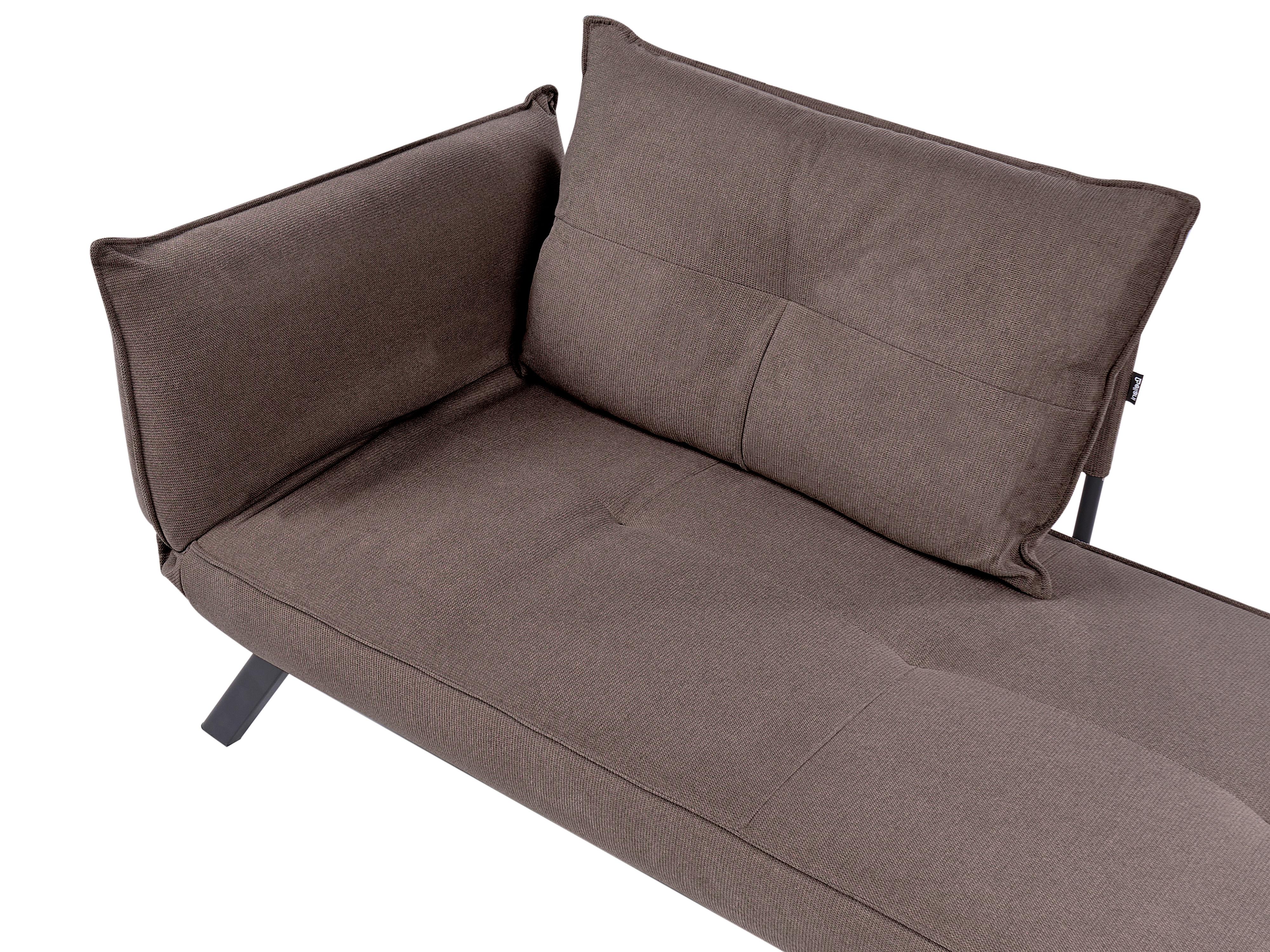 Linkszijdige chaise longue ROCAMADOUR Stof Bruin