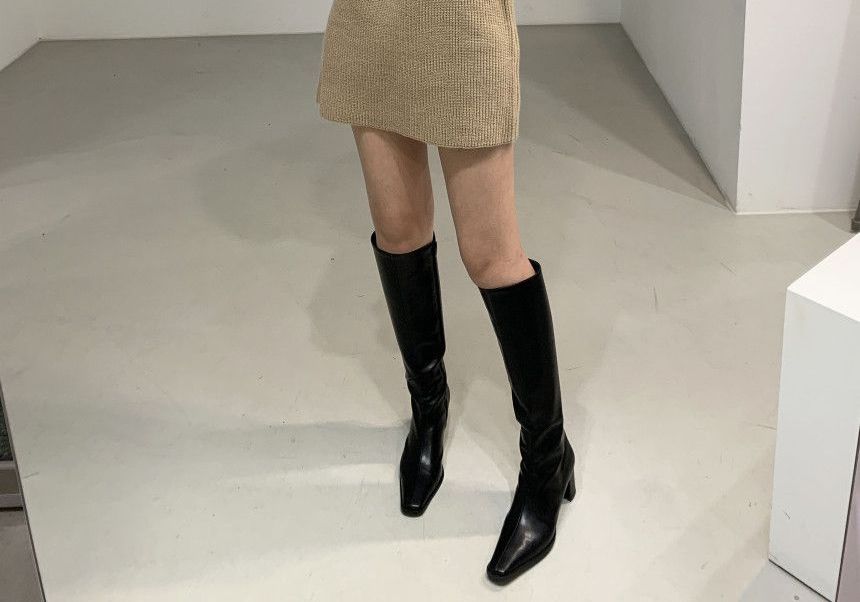 Odestra - Set: coltrui met cropped patroon + mouwloze gebreide mini-jurk
