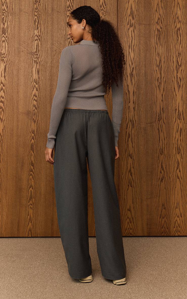 Charbon Pantalon Ample Taille Basse En Tissu Tissé Avec Cordon De Serrage