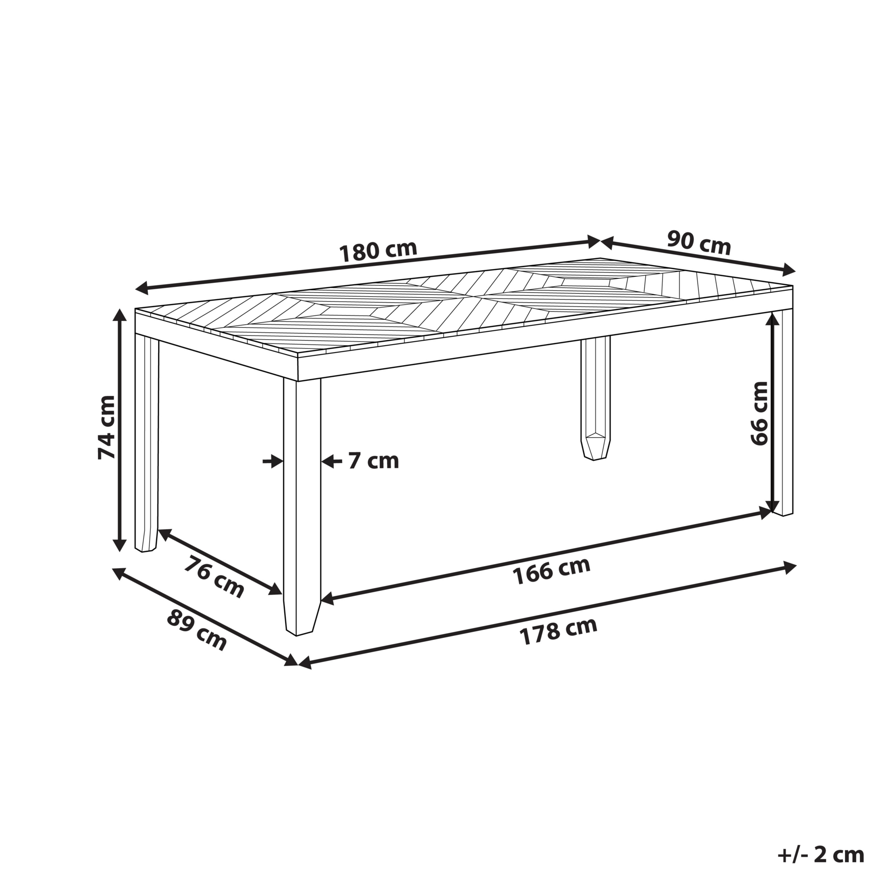 Beliani - BARATTI - Tuintafel - Lichtbruin - Acaciahout