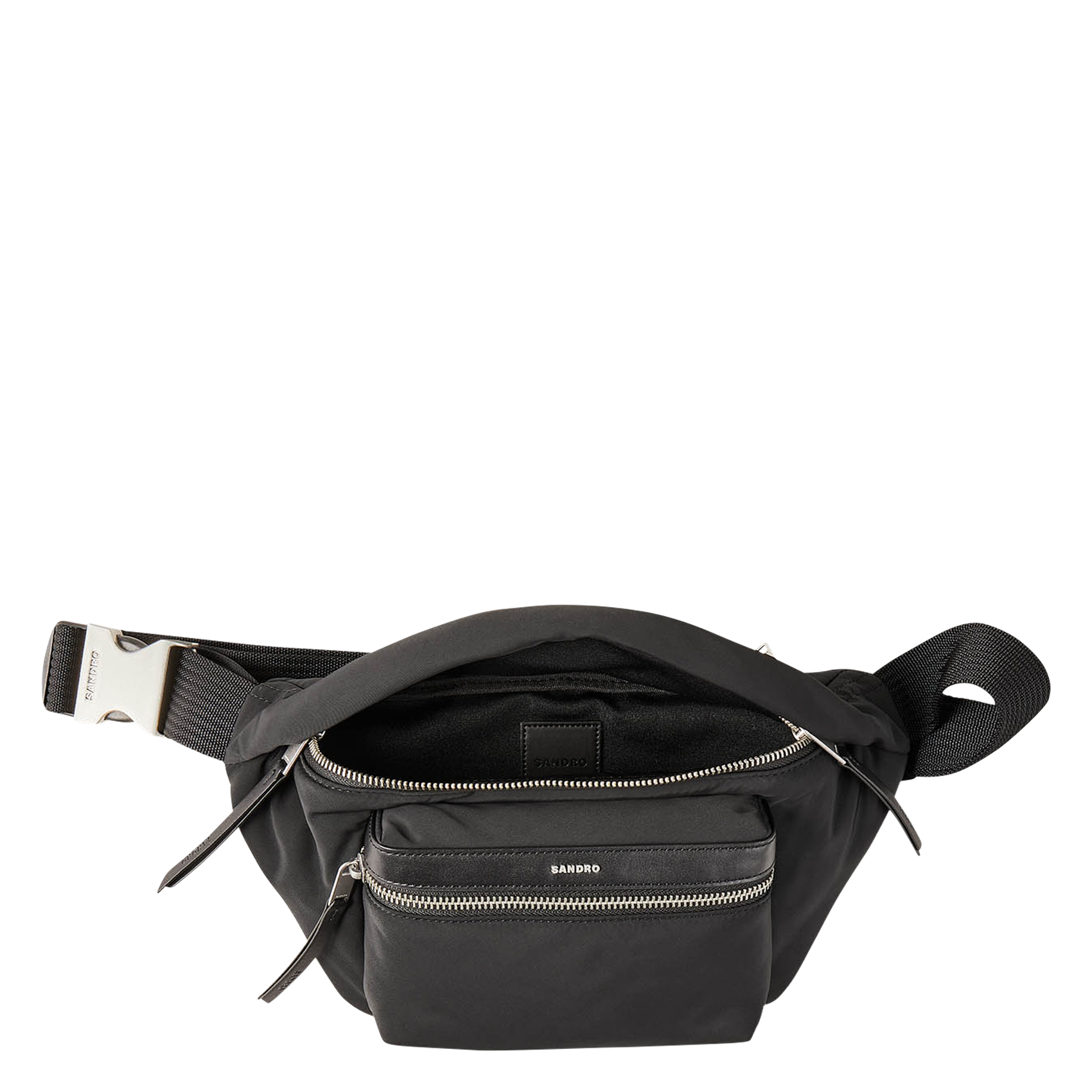Sac banane en toile et cuir| Noir