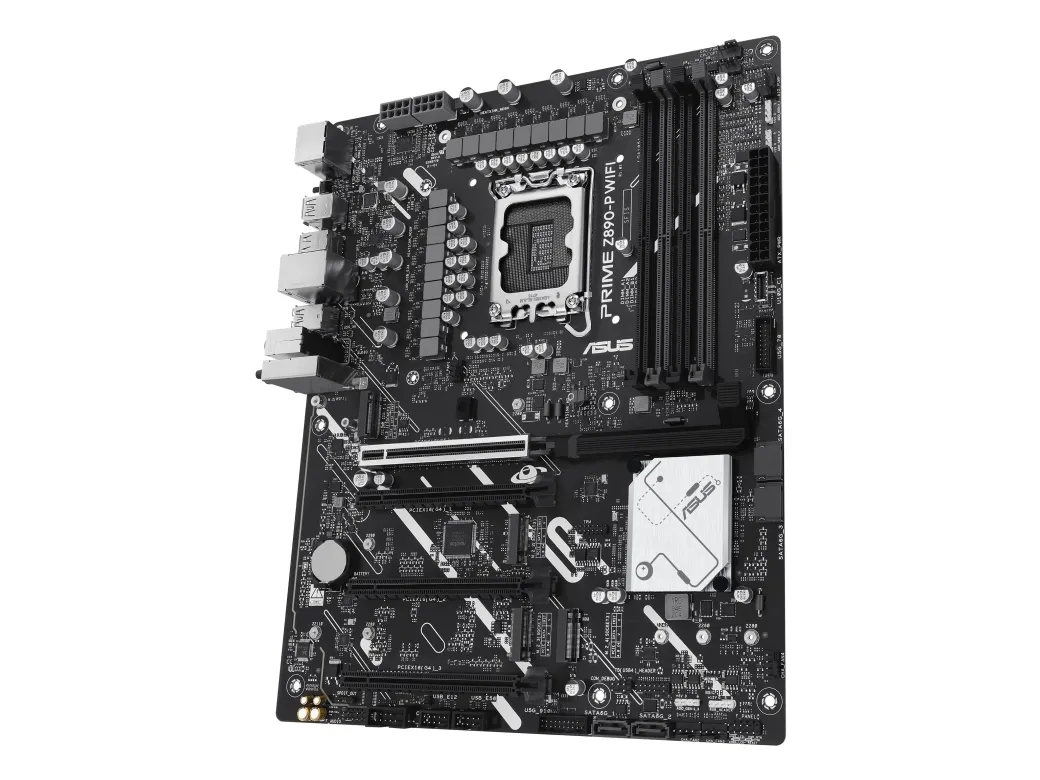 ASUS PRIME Z890-P WIFI - Bundkort - ATX - LGA1851 sokkel - Z890 Chipset - USB4, USB 3.2 Gen 2, USB 3.2 Gen 1, USB-C 3.2 Gen 1 - Wi-Fi 7, Bluetooth, 2.5 Gigabit LAN - onboard grafik (CPU påkrævet) - HD Audio (8-kanaler)