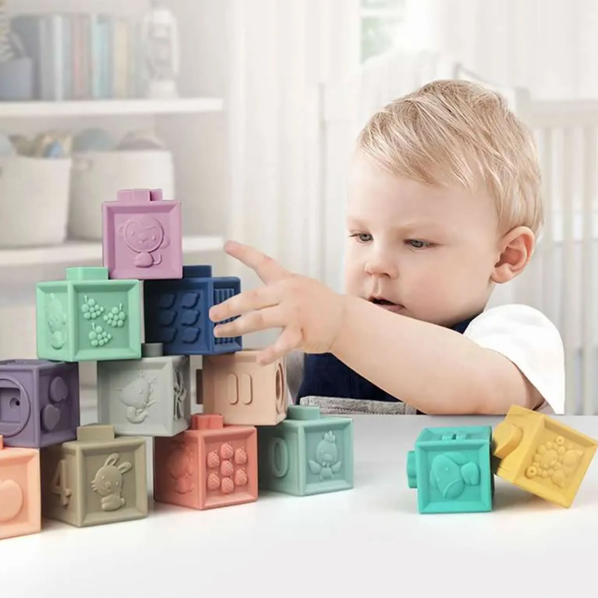 Baby to Love Cubes Éducatifs 3D - Paquet de 12