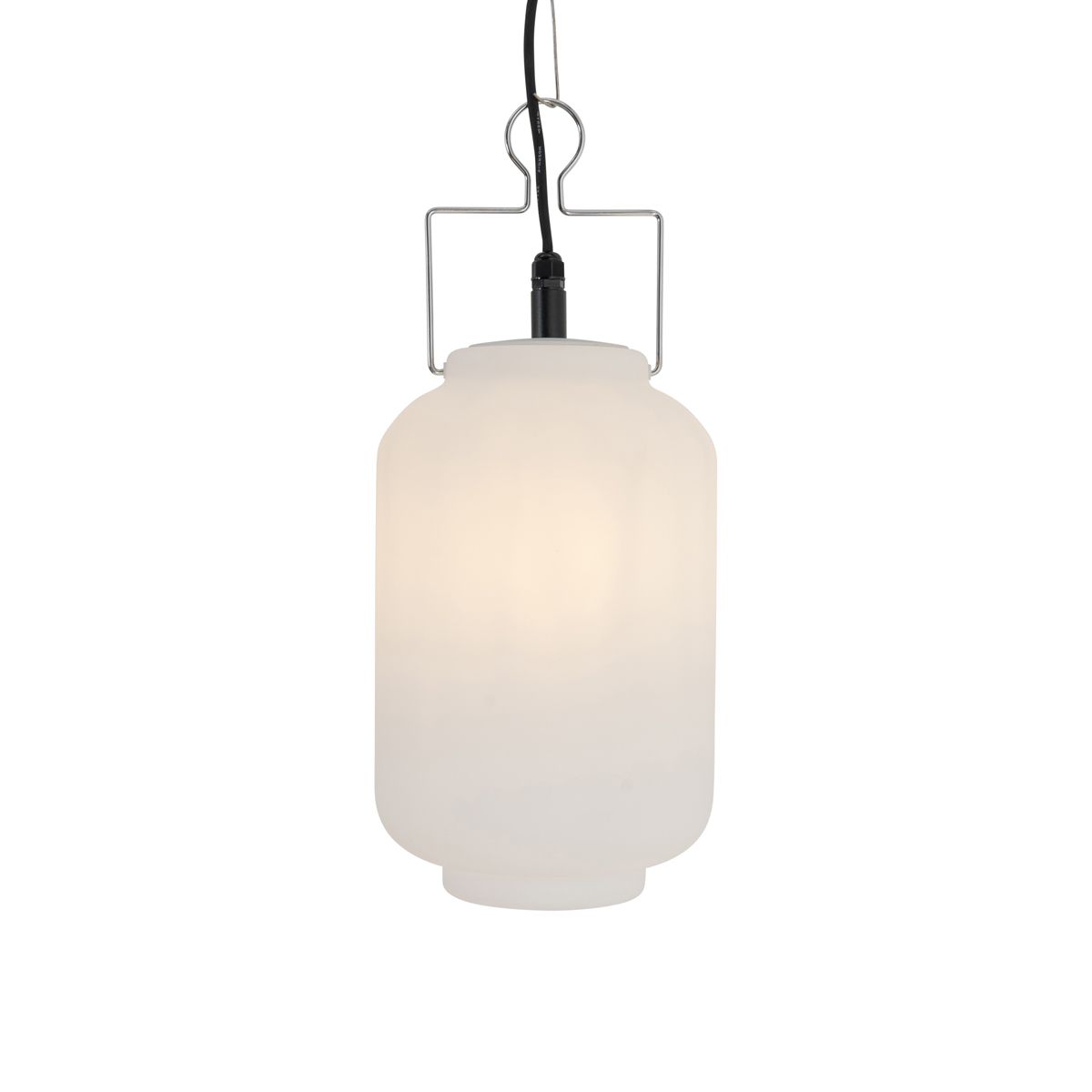 Buiten hanglamp wit 20 cm met stekker IP44 - Pion