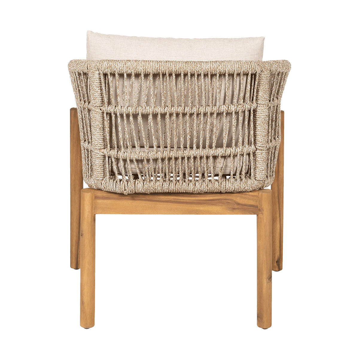 Houten tuinstoel Teresa - met zitkussens Beige