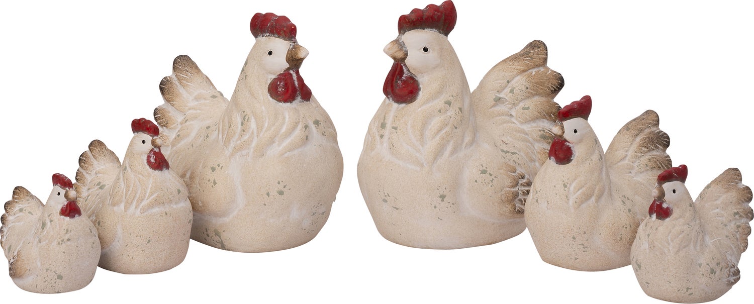 Intratuin tuinbeeld kip crème 9,6 x 7,2 x 8,5 cm