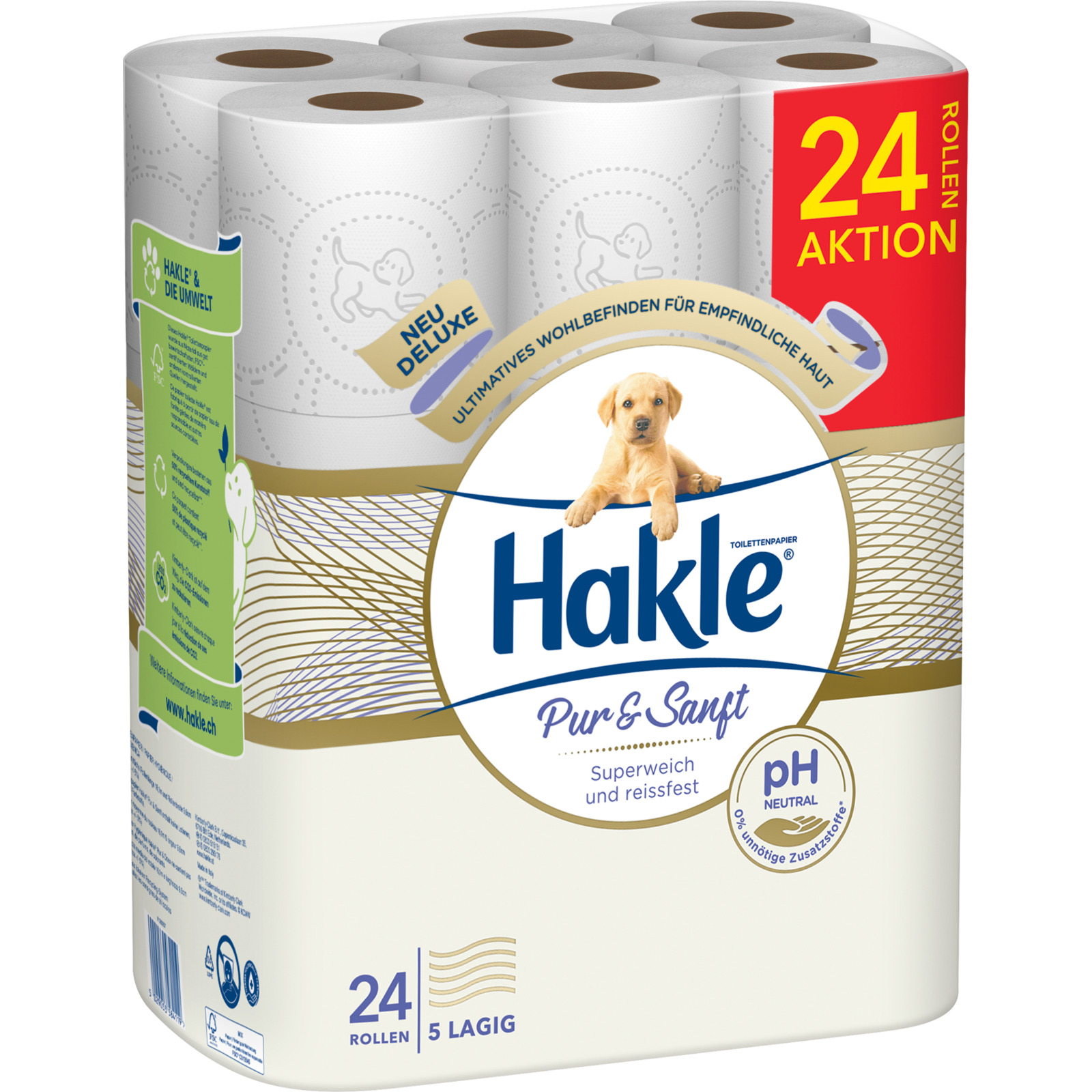 Hakle Toilettenpapier 5-lagig Pur & Sanft 24 er Pack