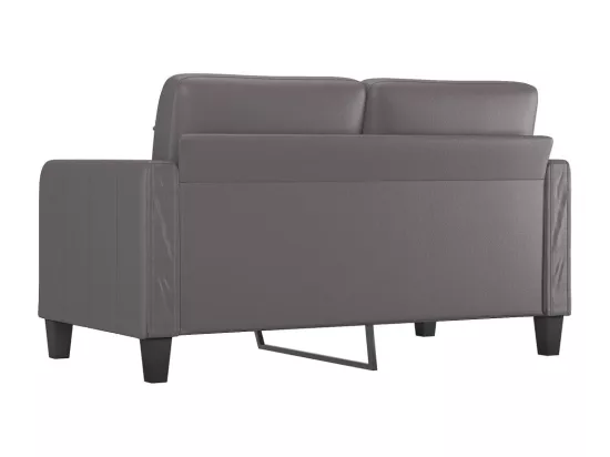 Canapé à 2 places Gris 140 cm Similicuir