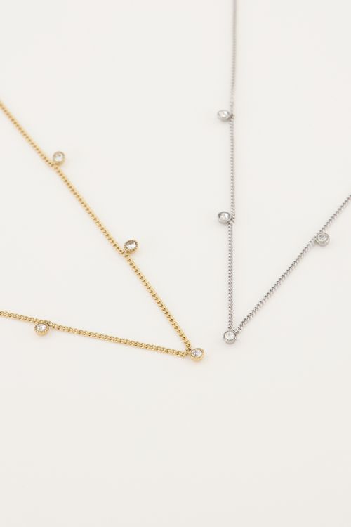 Ketting vijf strass steentjes
