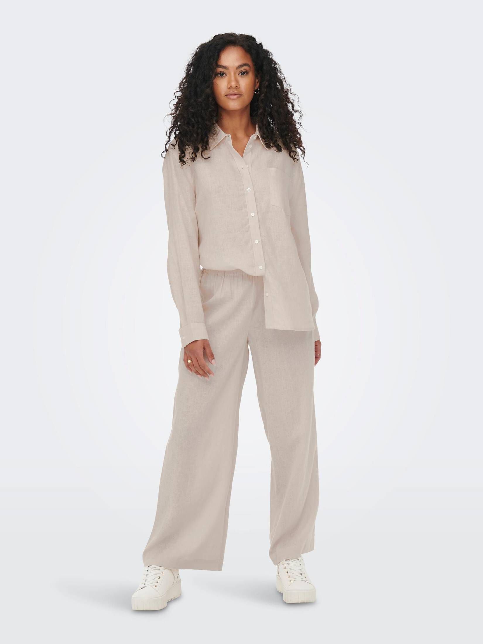 Only| Damen Hose ONLTOKYO HW LINEN BLEND