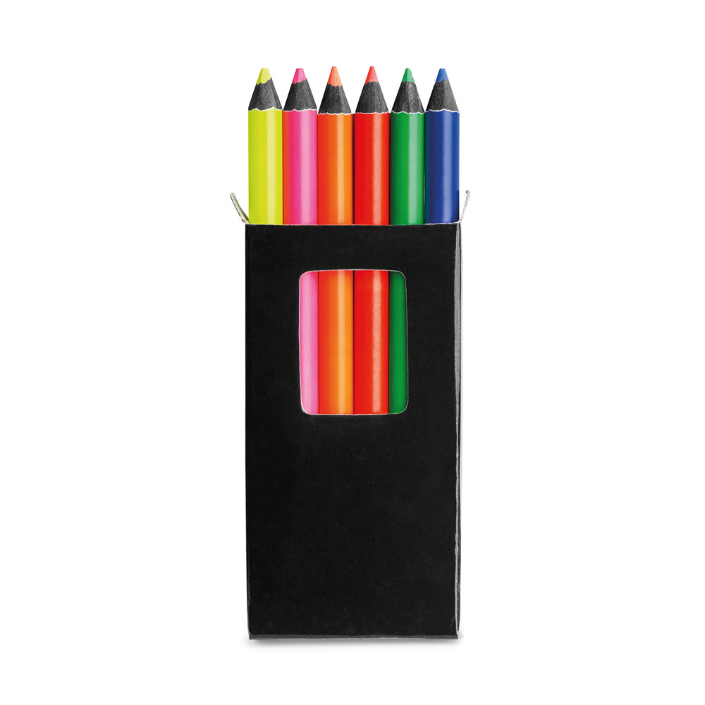 hi!dea 91767 - Boîte à crayons avec 6 crayons de couleur