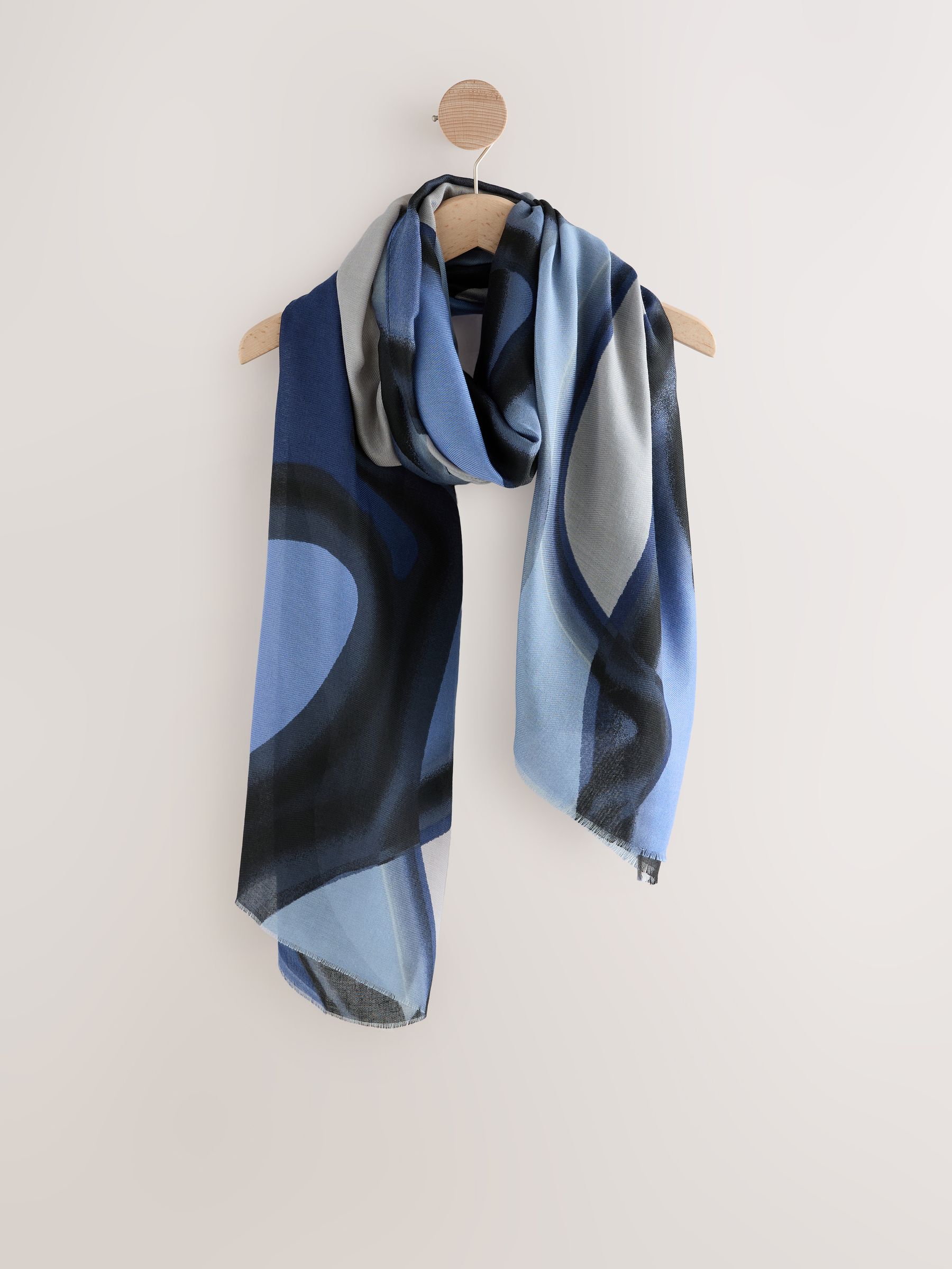 Marineblauw kringelend - Lichte sjaal
