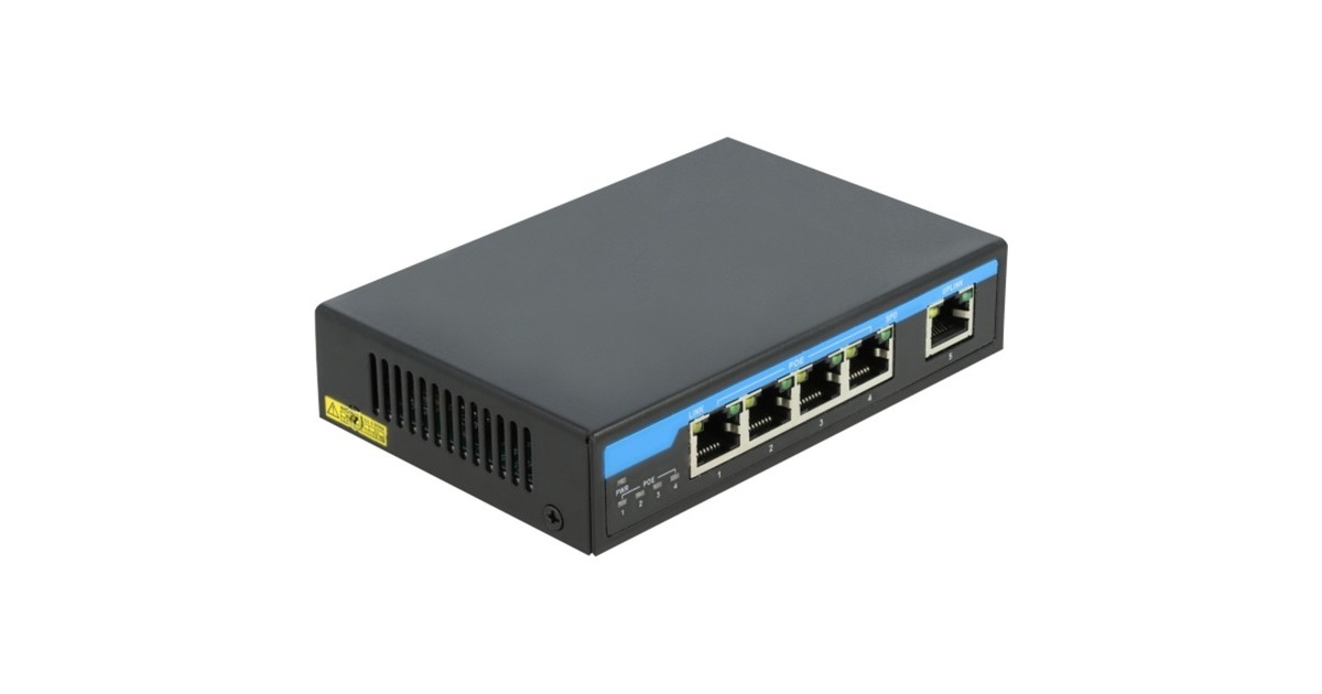 DeLOCKGigabit Ethernet Switch 4 Port PoE + 1 RJ45