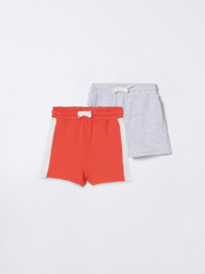 Conjunto de 2 bermudas lisas com listra lateral - Vigoré Sand
