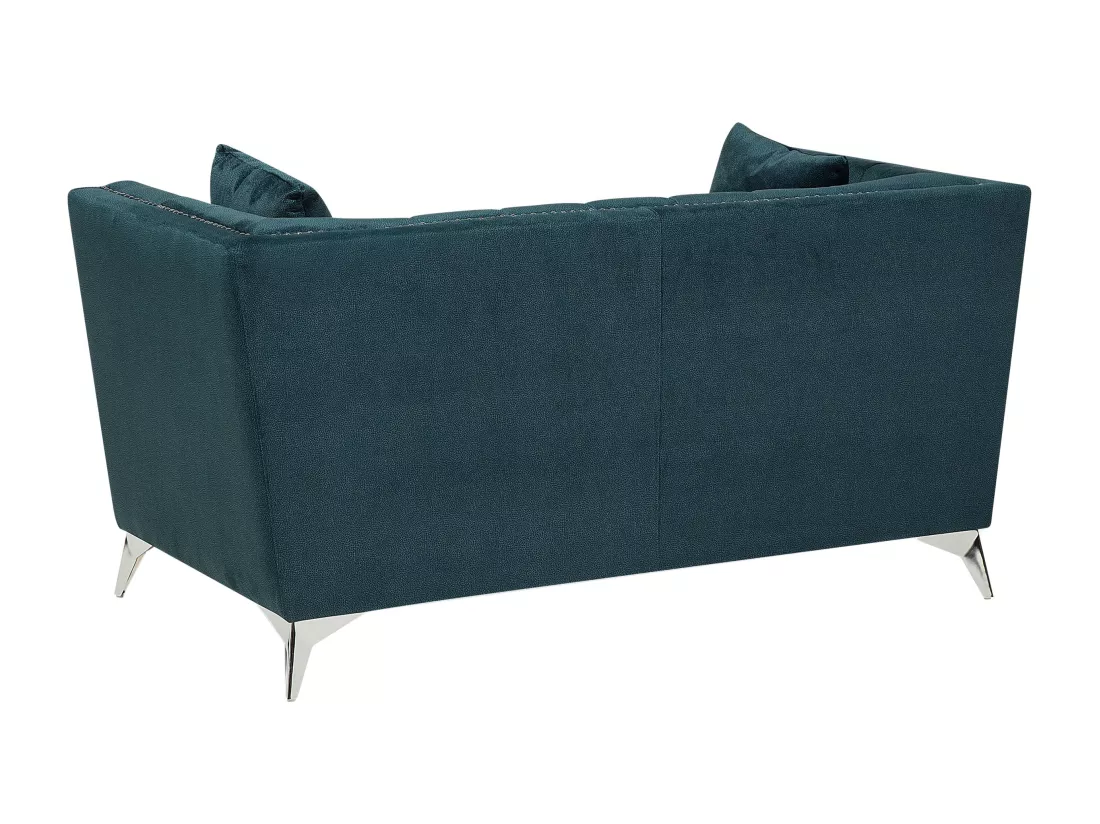 Ensemble de canapés 2 + 3 places en velours bleu-vert GAULA
