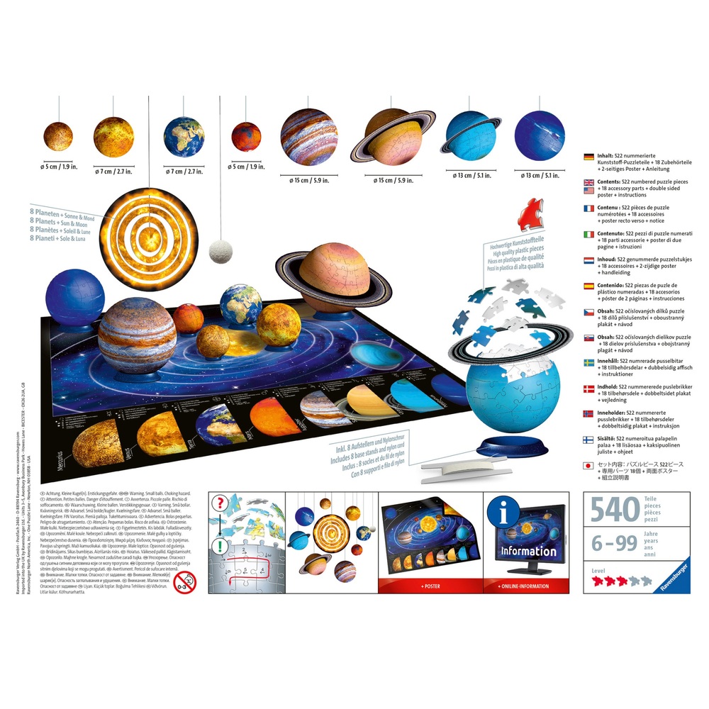 Ravensburger Planeten-Sonnensystem 3D-Puzzle