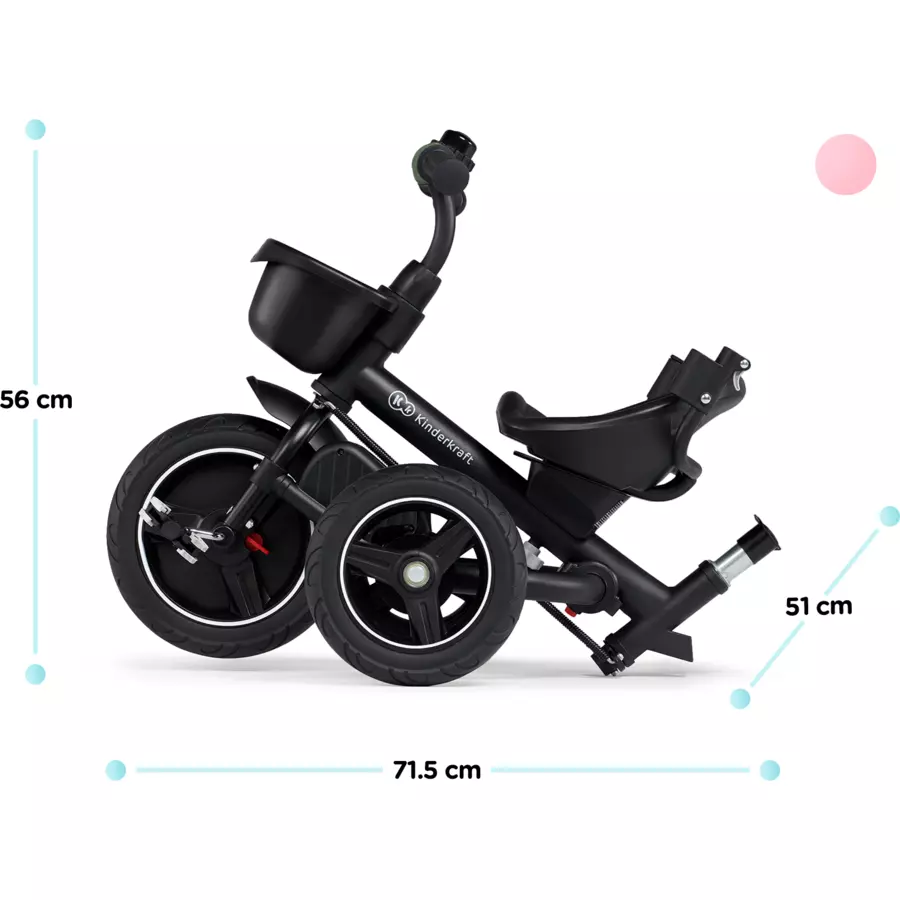 Kinderkraft 5 in 1 Dreirad SPINSTEP, mauvelous pink