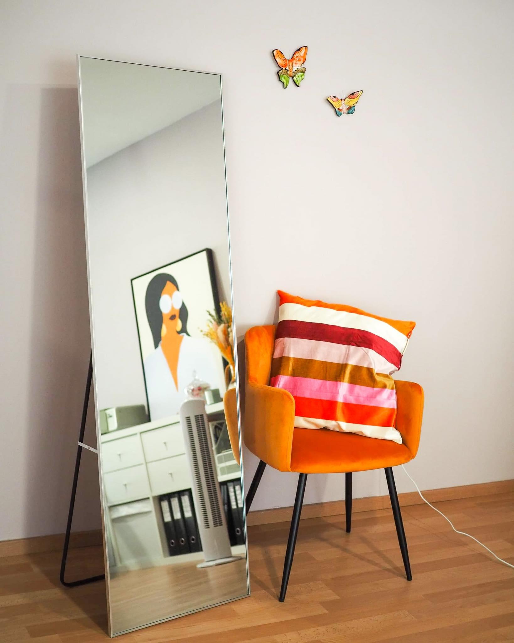 Staande spiegel BEAUVAIS 156 cm Metaal Zilver