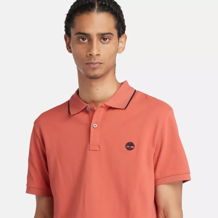 Polo à col imprimé Millers River pour homme en orange