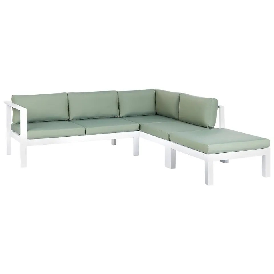 MESSINA - Loungeset voor 5 - Wit/Groen - Aluminium