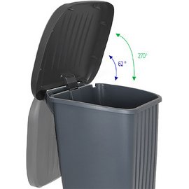 Poubelle, 100 litres, plastique, anthracite