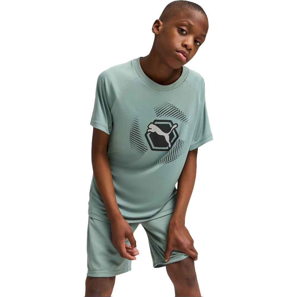 Puma Active Sports Graphic Poly T-Shirt Kinder green moon