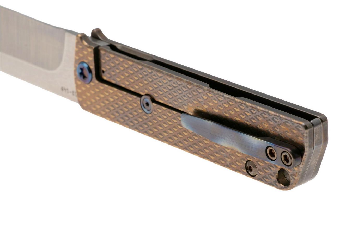 Medford The Antik 25-TA-02, Tumbled S45VN Droppoint, Bronze GunGrip Handle, Flamed Hardware zakmes