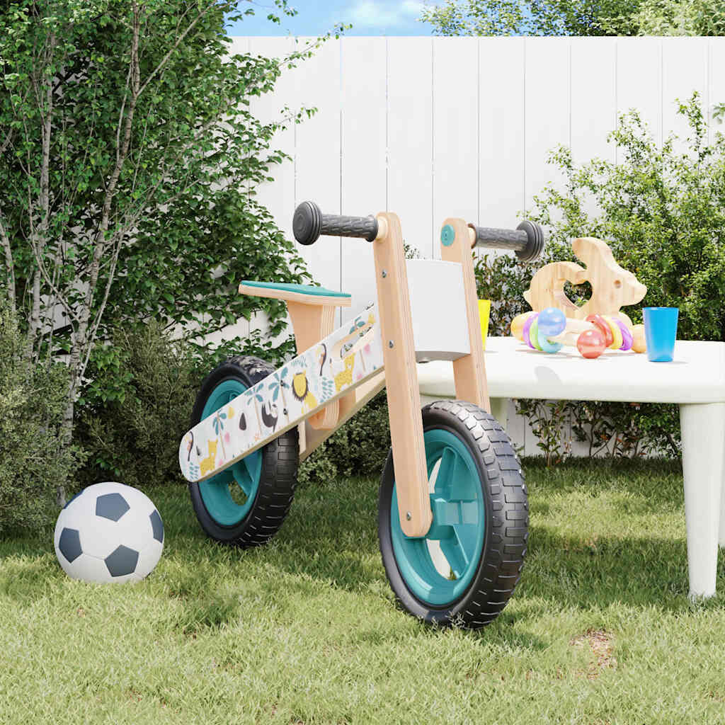 vidaXL Kinderloopfiets, blauw met print