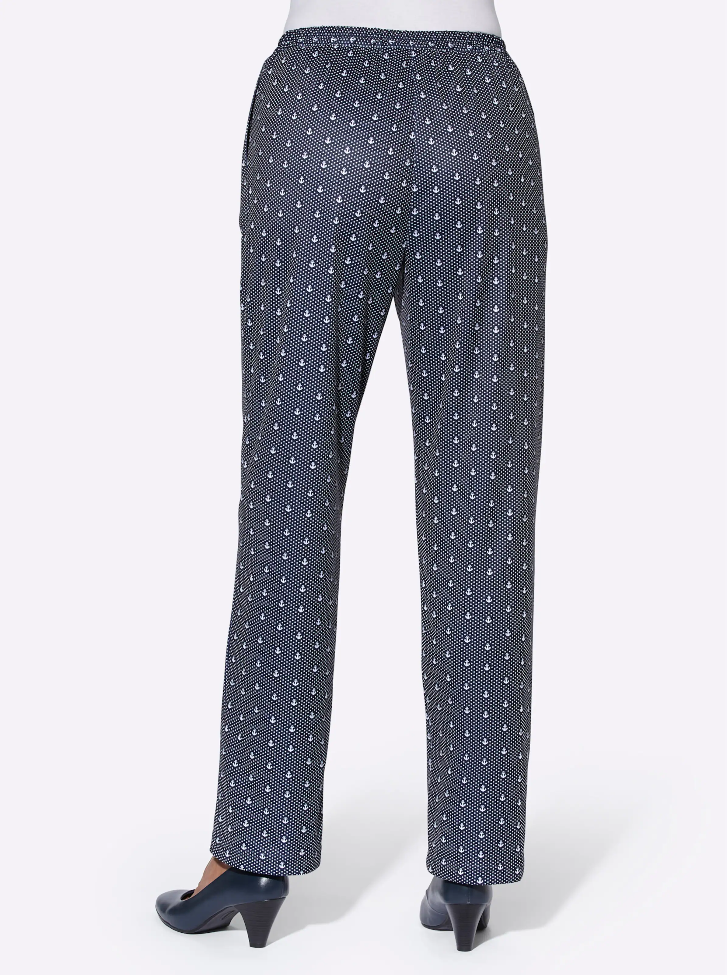 Jerseyhose in marine-gemustert