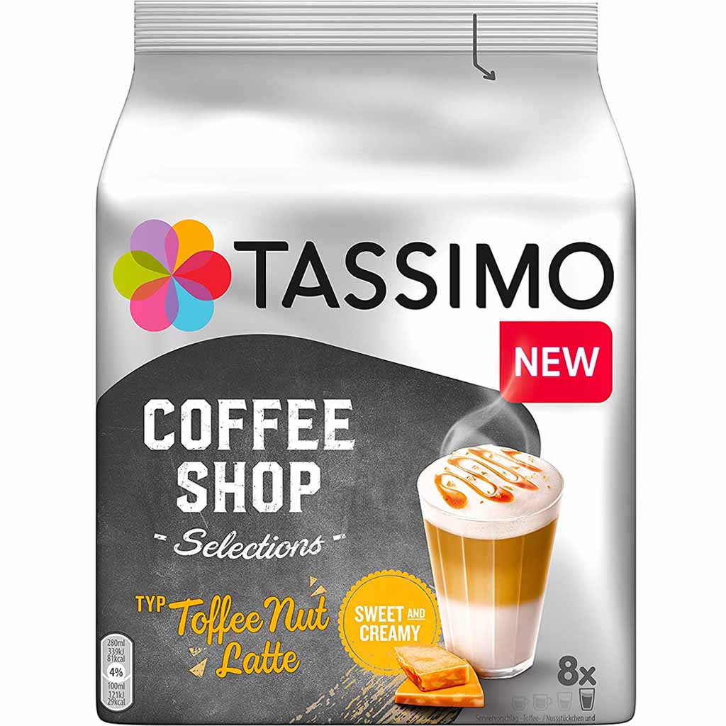 Tassimo Coffee Shop Selections Toffee Nut Latte 8 Kapseln MHD:20.7.25