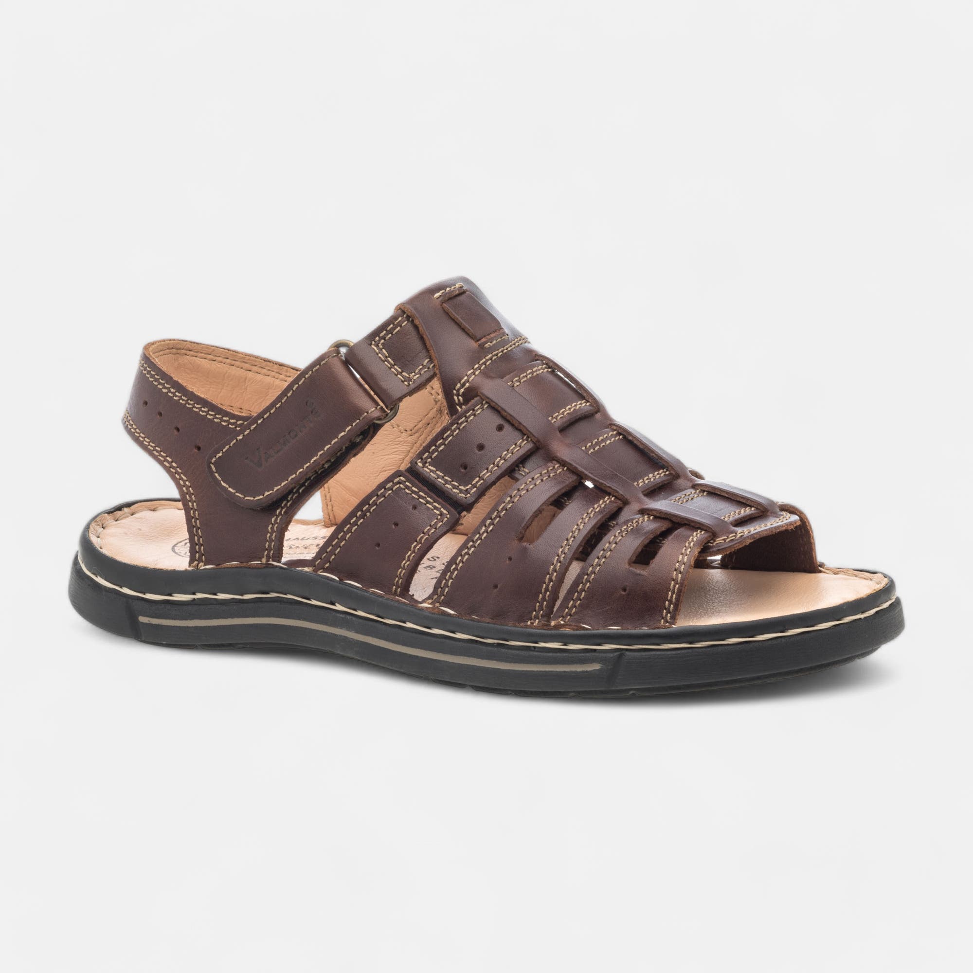 Nu-pieds confort Homme en cuir marron