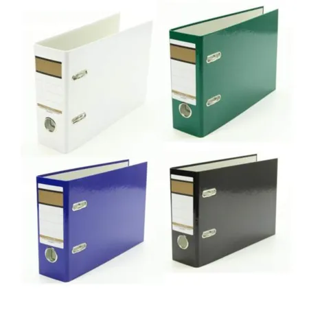 Livepac Office Ordner DIN A5, quer, 75 mm breit, 4 Stück je 1x in grün, blau, weiß und schwarz