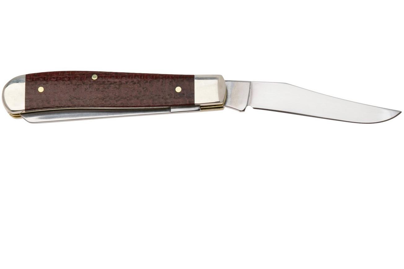 Case Mini Trapper Smooth Dark Red Burlap Micarta, 12271, 10207 CS zakmes