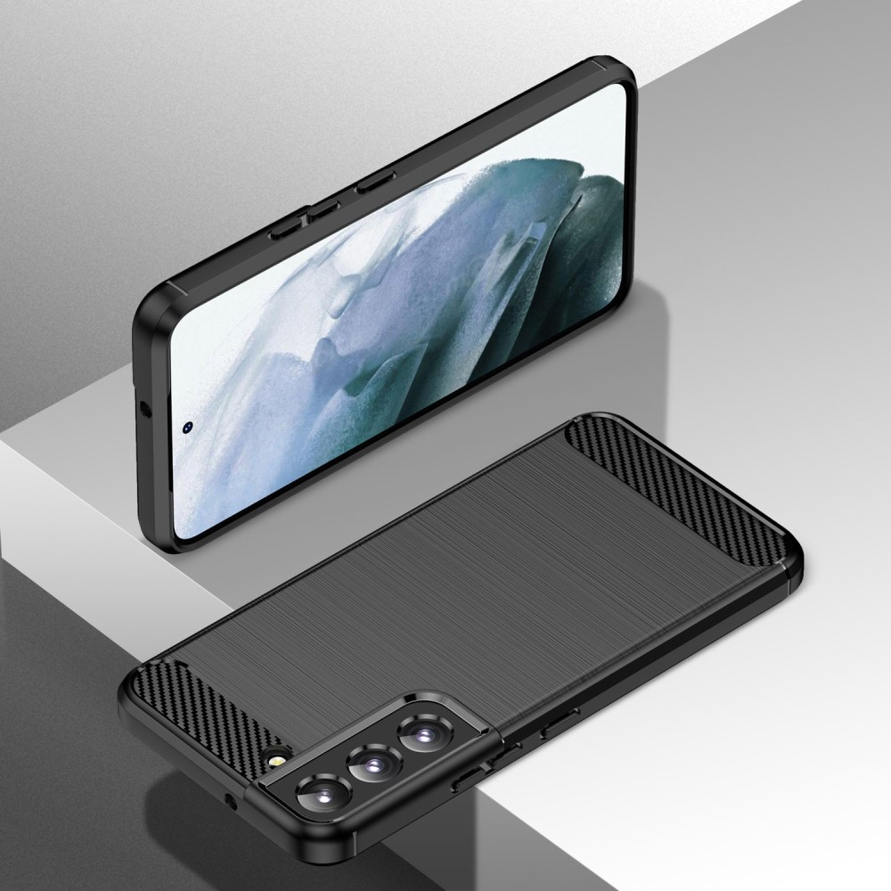 Samsung Galaxy S23 5G Gummi Case Schutzhülle Carbon Look - Schwarz