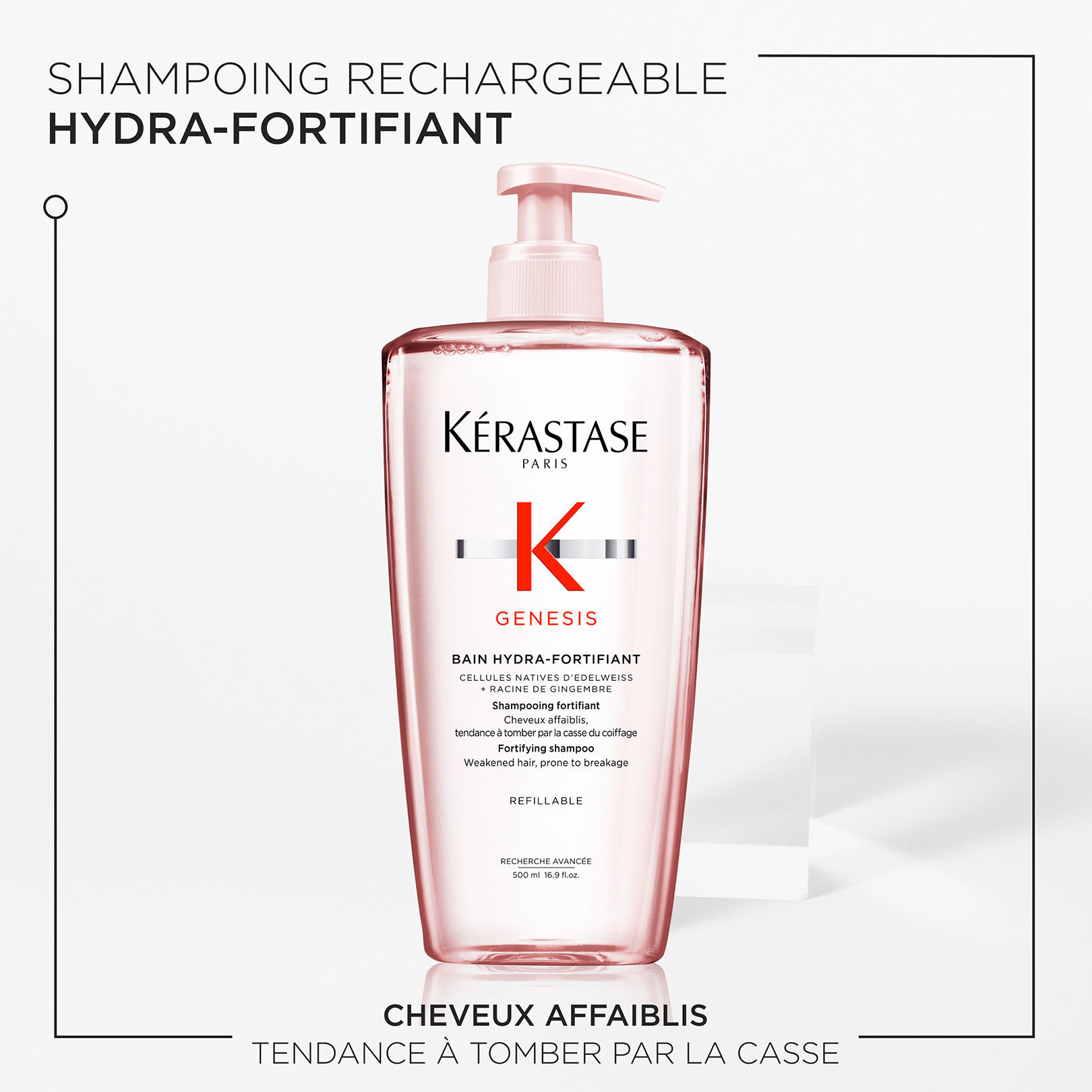 Bain hydra-fortifiant Genesis 500 ml rechargeable
