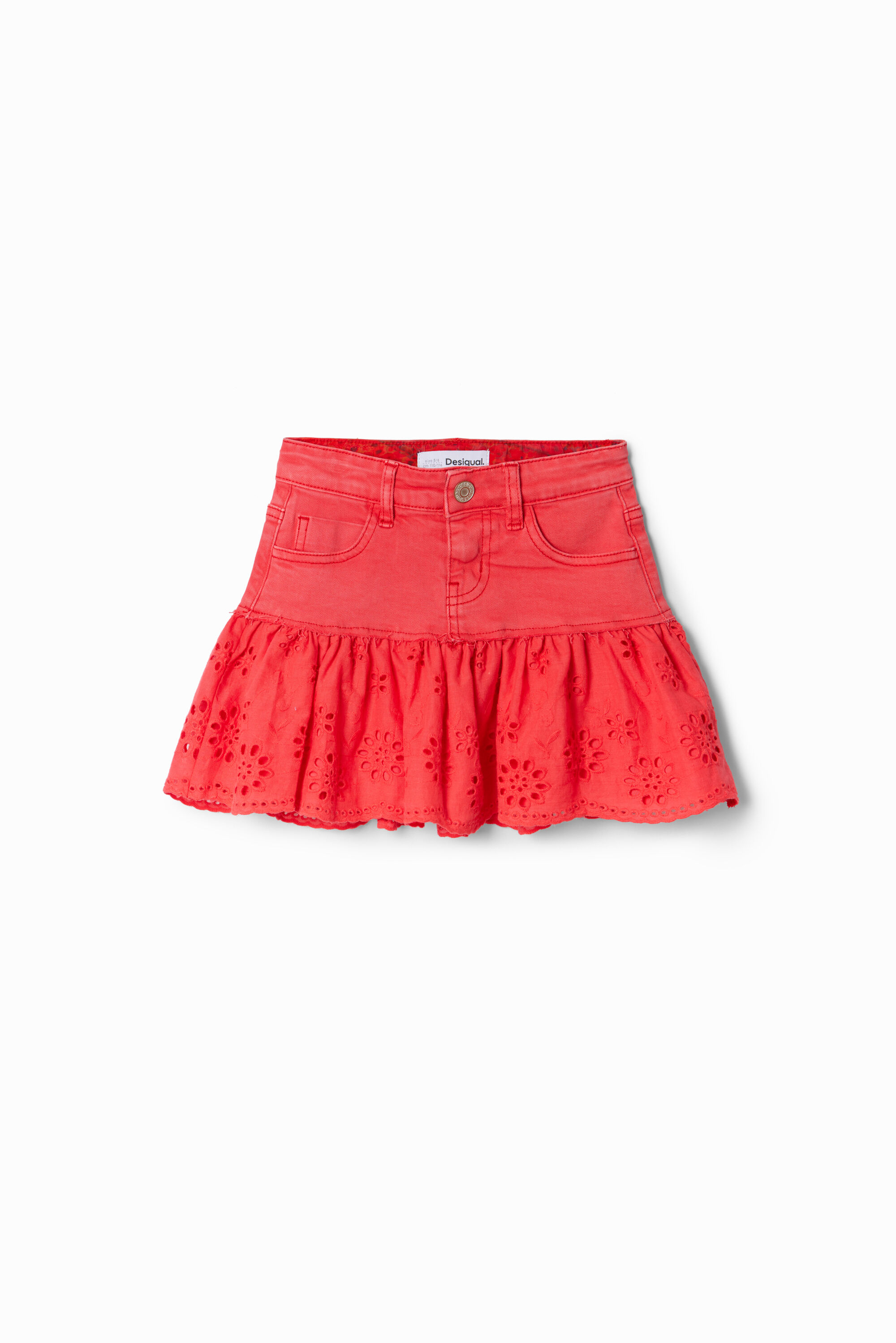 Mini-jupe jean volants brillante