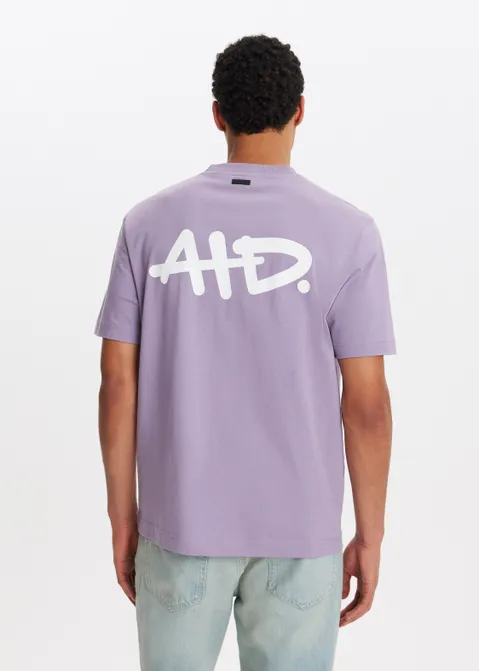 T-shirt met print merk paars (PRS.L)