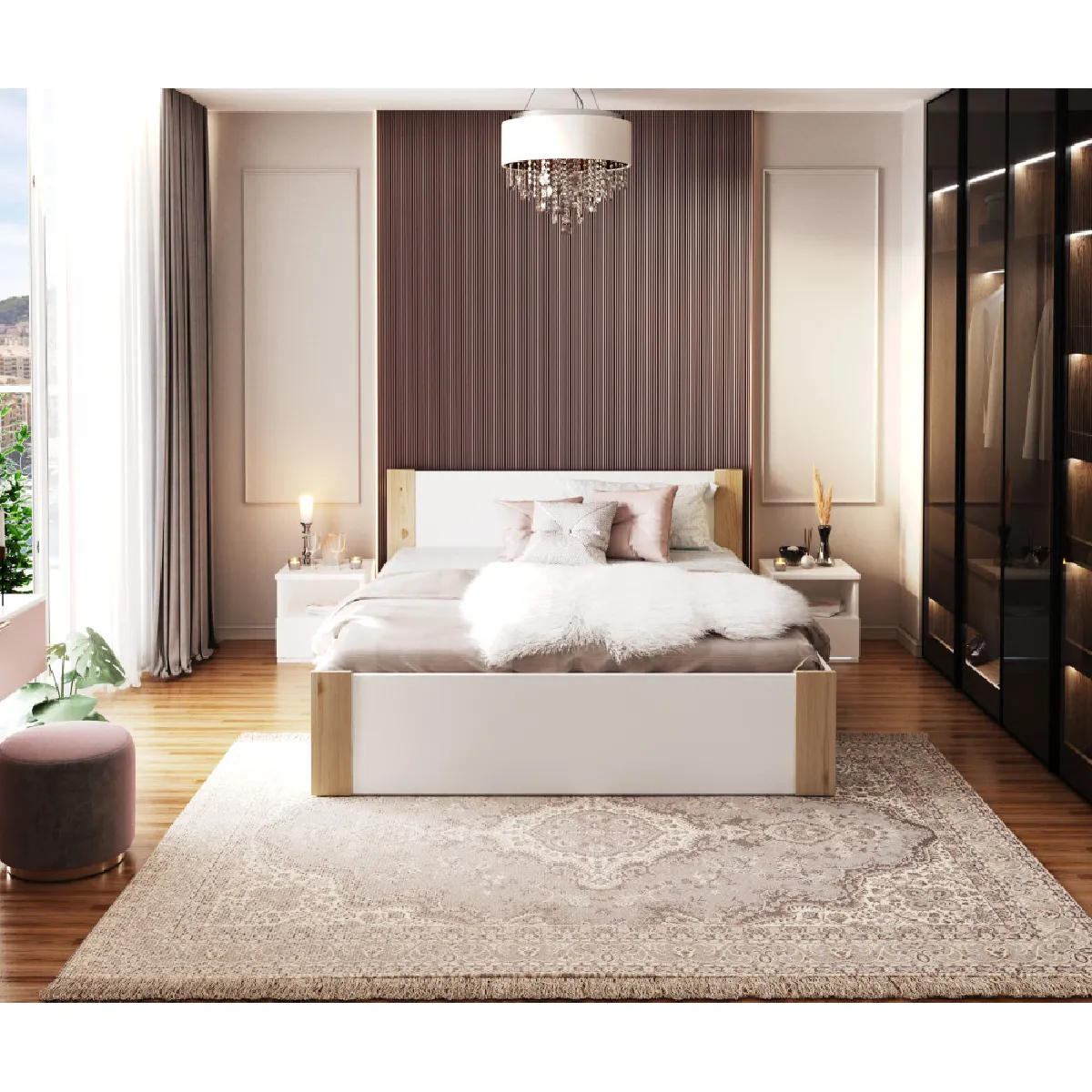 Kids Literie Lit Coffre Boston 160x200 cm