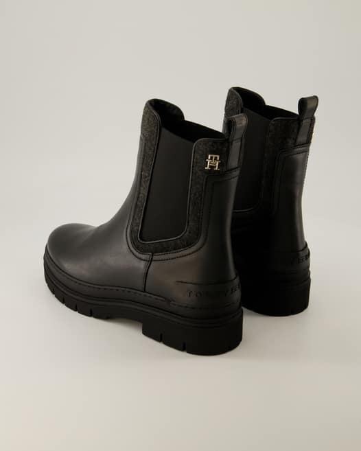 Tommy Hilfiger Feminine Felt Chelsea Bootie Chelsea Boots in Schwarz