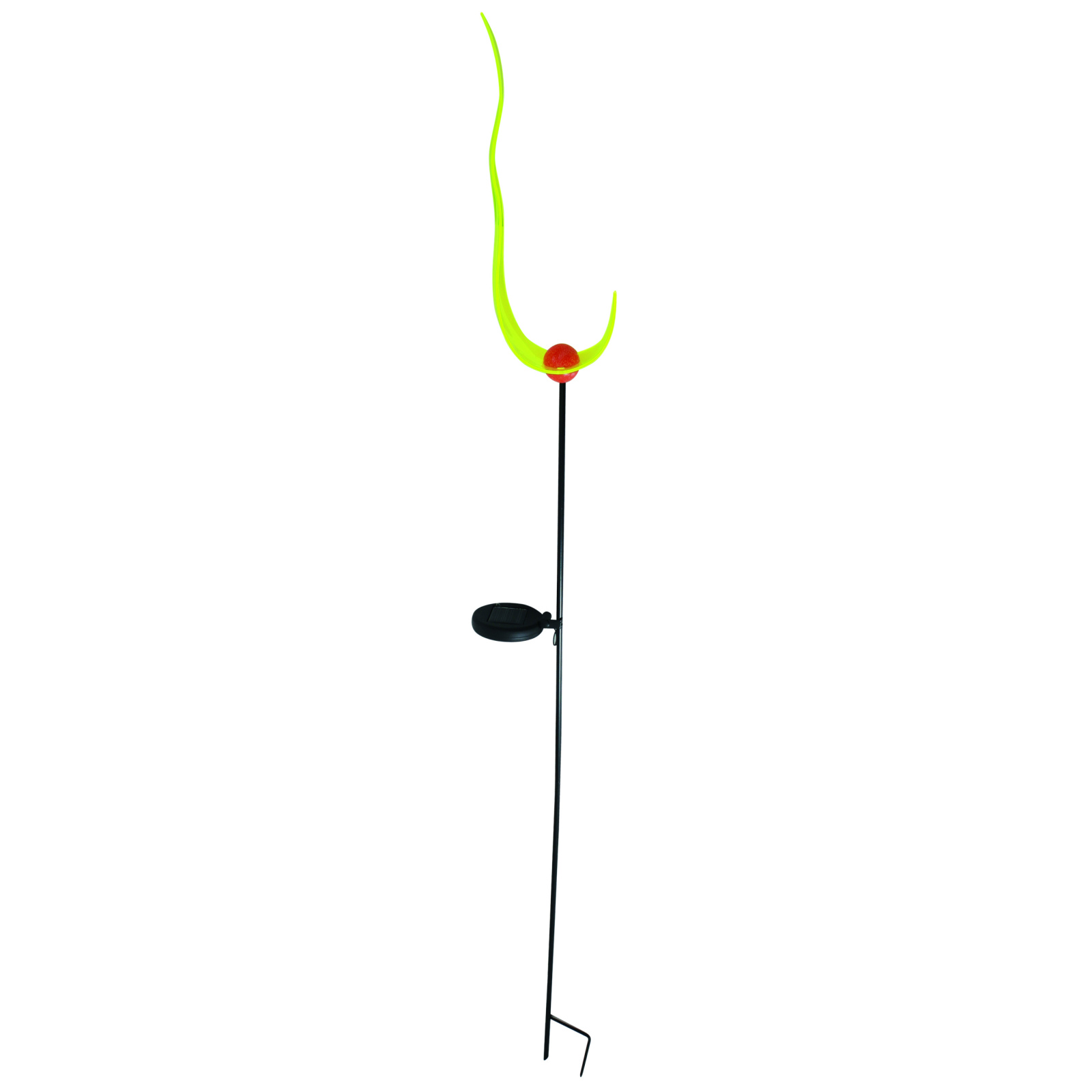 Solar LED-Erdspieß FLAMME - schwarz-gelb - 141 cm
