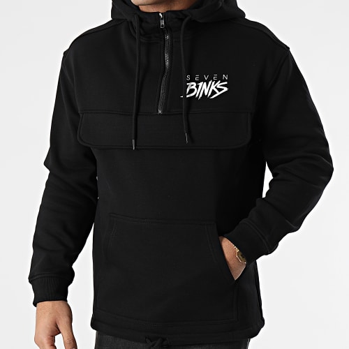 Sweat Outdoor Col Zippé Seven Noir