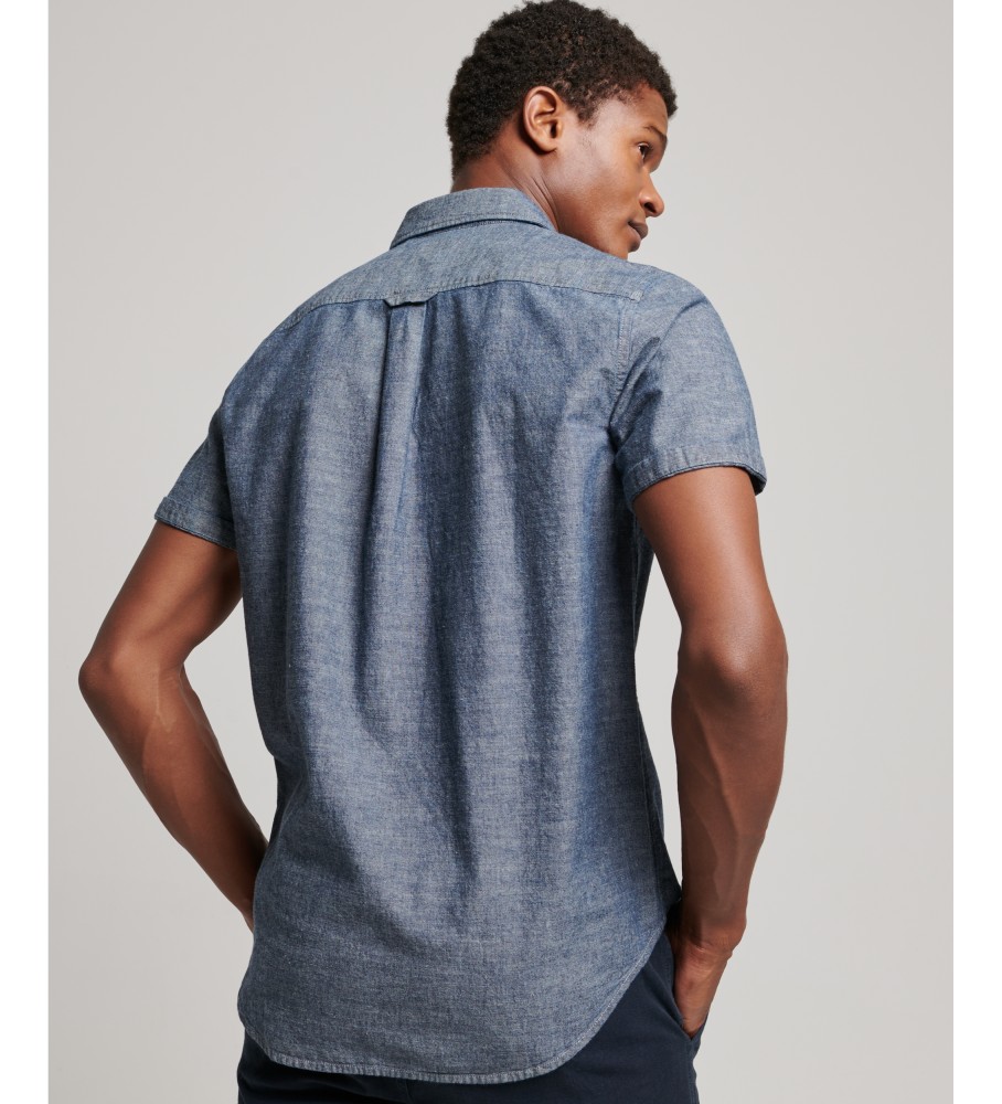 Camisa de manga curta Superdry Vintage Logo Loom, azul