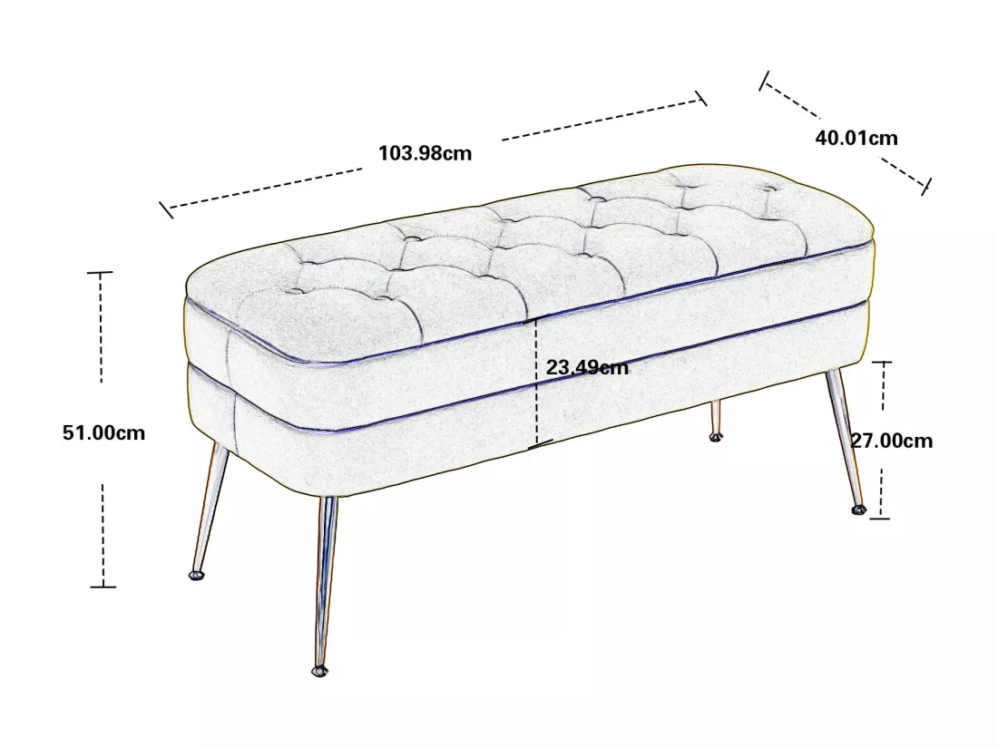 Chaise de sol en velours, d104cm×h51cm, gris