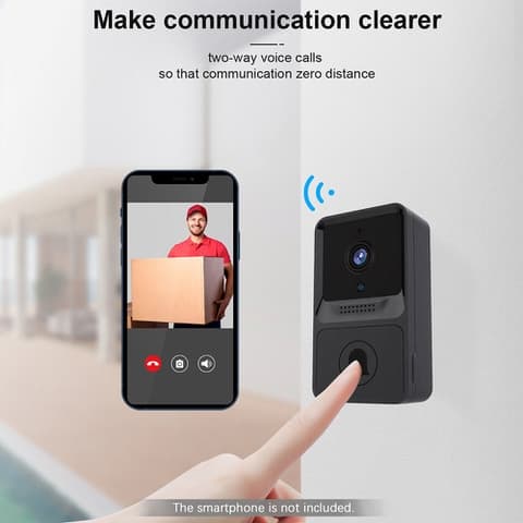 Smart Dørklokke med Kamera - WiFi, 2-veis Audio & Nattsyn